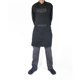 Fartuch Kucharski - Czarny z dodatkiem zebry