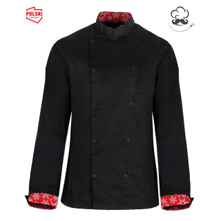 Bluza kucharska Xmas Design RED - długi rękaw