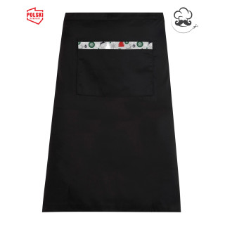 Zapaska kelnerska średnia Czarna - XMAS Design WHITE