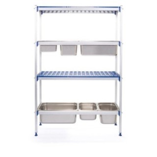 Regał magazynowy aluminiowy na pojemniki GN 1/1 - kod 812266