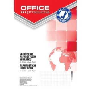 Skorowidz OFFICE PRODUCTS, A4, w kratkę, alfabetyczny, twarda okładka, 96 kart., 70gsm