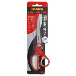 Nożyczki biurowe SCOTCH® (1427), ergonomiczne, 18cm, czerwono-szare