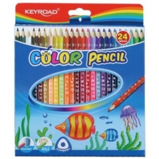 Kredki ołówkowe KEYROAD, trójkątne, 24szt., mix kolorów