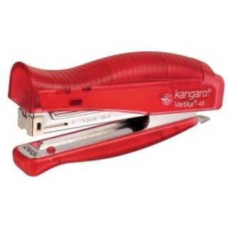 Zszywacz KANGARO Veritka-45 C-THRU+zszywki, zszywa do 30 kartek, blister, czerwony