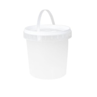 Wiaderko 1l bezbarwne z białą pokrywką W1-L, cena za opakowanie 100szt