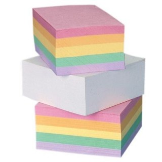 Kostka papierowa klejona, kolorowa, 90x65x35 mm, Has