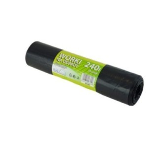 Worki na odpady LDPE 240l STANDARD+ czarne, 10 sztuk na rolce
