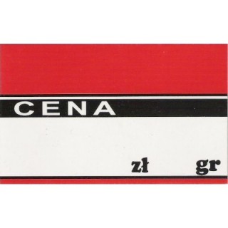 Cena laminowana duża A8 kolor -czerwony