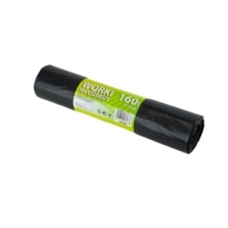 Worki na odpady LDPE 160l STANDARD+ czarne, 10 sztuk na rolce