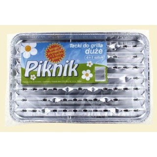 Tacka aluminiowa do grilla duża PIKNIK op. 5 sztuk