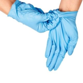 Rękawiczki nitryle niebieskie roz.L  GlovTEC, MASTERGLOVE, bezpudrowe op.100szt (k/10)