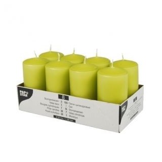 Świece pieńkowe 10cm op.8szt kiwi średnica 50mm