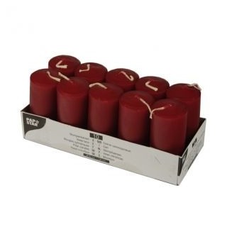 Świece pieńkowe 9cm op.10szt bordowe