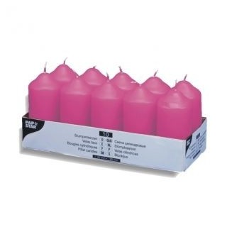 Świece pieńkowe 9cm op.10szt ciemny róż