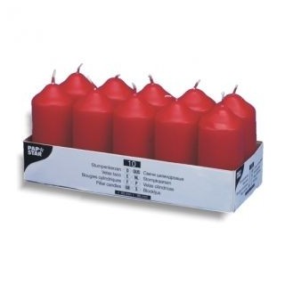 Świece pieńkowe 9cm op.10szt czerwone