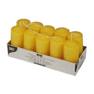 Świece pieńkowe 9cm op.10szt żółte złoto