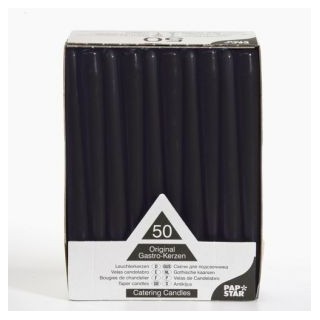 Świece stożkowe 25cm op.50szt czarne