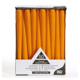 Świece stożkowe 25cm op.50szt pomarańcz średnica 2,2cm