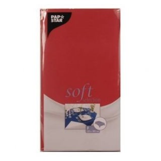 Obrus PAPSTAR Soft Selection 120x180 czerwony włóknina