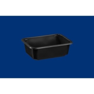 Pojemnik obiadowy do zgrzewu W1/603D, mały niedzielony, czarny, 187x137x60mm, cena za opakowanie 640szt