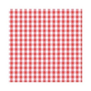 Serwetki 33x33 VICHY czerwona kratka, 1/4, opakowanie 30 szt.