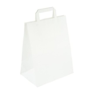 Torba biała z uchem 250x170x340 idealna do pojemników obiadowych zgrzewanych, 50 szt.
