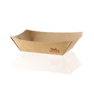 Tacka papierowa EcoKraft 220ml brązowa 135x100x23mm z nadrukiem op. 250 sztuk