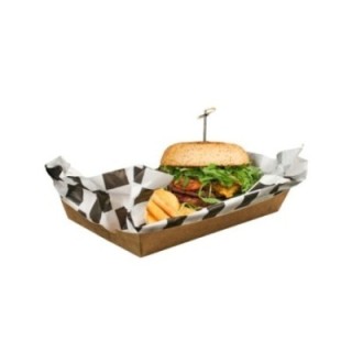 Tacka brązowo/biała, mała, bez nadruku, 14x24 cm, op. 100 sztuk