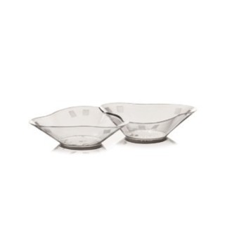 FINGERFOOD - podwójny talerzyk TRILOGY 6,1x11x1,6cm transparentny PS op. 50 sztuk