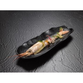 Talerzyk kamieniopodobny owalny 26x8,5x3 cm czarny z melaminy