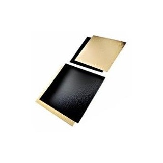 Podkładki pod tort złoto-czarne 30x40cm prostokąt op.25szt