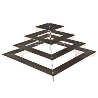 FINGERFOOD - Display QUADRI czarny PMMA 47x47x26cm