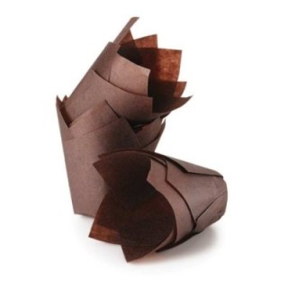 Papilotki TULIPANKI MINI brązowe 35 x 50 mm op 300 sztuk