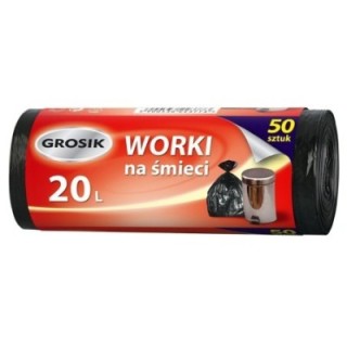 Worki na odpady HDPE 20l GROSIK op. 50 sztuk