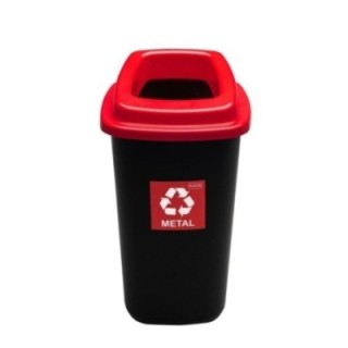 Kosz SORT BIN 90l METAL czerwona pokrywa
