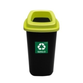 Kosz SORT BIN 90l SZKŁO zielona pokrywa
