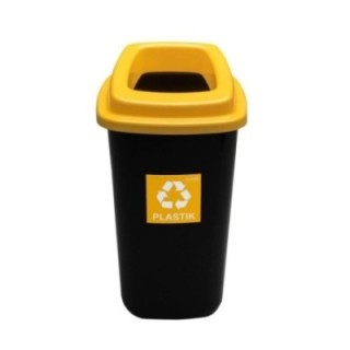 Kosz SORT BIN 90l PLASTIK żółta pokrywa