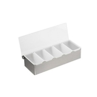 Pojemnik barmański 5-częściowy, 5x500ml podstawa ze stali nierdzewnej, 38x15x10cm