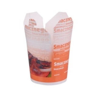 Pojemnik KEBAB BOX 1000ml nadruk SMACZNEGO dno okrągłe, zamykany op. 50 sztuk