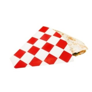 Rożek crêpes, naleśniki kratka czerwona 17,9x17,9cm op. 100 sztuk