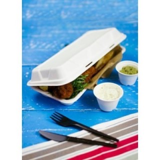 MENUBOX z trzciny cukrowej fish&chips VEGWARE 310x145x60mm biodegradowalny op. 125 sztuk