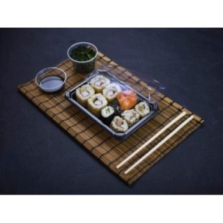 Sushi set 2" z pokrywką 18,2x13,8x4cm VEGWARE, biodegradowalne op. 100 kpl."