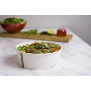 Miska sałatkowa 1000ml biała śr.185xh.63mm VEGWARE 100% kompostowalna op. 50 sztuk