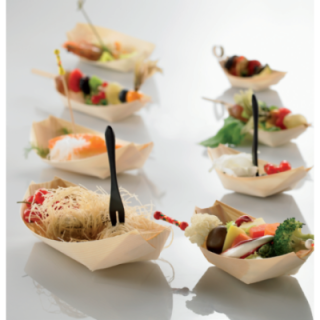 FINGERFOOD - mini ŁÓDKA 15x7,5x2cm, miseczka drewniana op. 50 sztuk