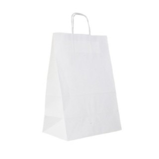 Torba klockowa 305x170x425 BL ucho skręcane BIAŁA 100g op. 150 sztuk