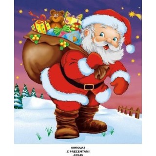 Torby wielorazowe UCHO 44x50cm ŚWIĘTA,MIKOŁAJ Z PREZENTAMI 35 µm op. 25 sztuk