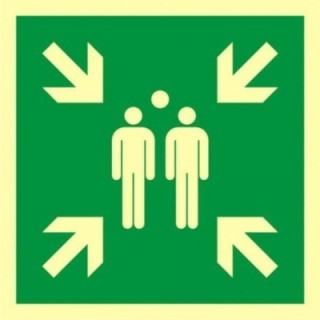 Samlingsplats för evakuering D1 - 200 x 200mm AE007D1PS