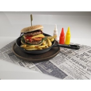 Mini-patelnia do serwowania fi24x4 cm czarna, melamina, 1 szt. (24)