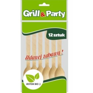 GRILL & PARTY BIO łyżki drewniane op.12szt (k/100)