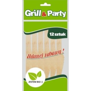 GRILL & PARTY BIO noże drewniane  op.12szt (k/100)